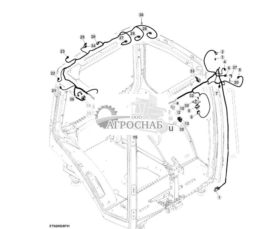 Жгут проводов крыши, с автоматическим регулированием температуры (для стран СНГ, Европы, Северной Африки, Ближнего Востока) (12) - ST770800 264.jpg